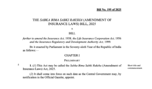 Sabka Bima Sabki Raksha (Amendment of Insurance Laws) Bill 2025 PDF